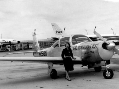 Jerrie Mock with N260M record plane