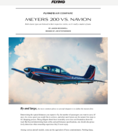 Flying Magazine: Meyers 200 vs Navion…